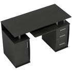 HOMCOM - Bureau d'ordinateur avec plateau à clavier et tiroirs de rangement - 47,2 po L x 21,7 po l x 29,5 po H - noir-Grand espace de bureau pour l’écriture, le travail sur ordinateur et d’autres activités de bureau à domicile 