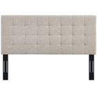 Modway - Paisley Touffe Tissu de lin rembourré Tête de lit King et King de Californie, Beige-Tissu doux en tissu de lin