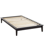 Modway - Lodge Bois Cadre de lit à plateforme jumelée, Cappuccino-Cadre de plate-forme en bois massif
