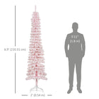 HOMCOM - Arbre de Noël artificiel de 7pi - avec 490 branches réalistes - rose-Conception en sections pour une installation rapide 