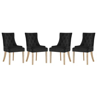 Modway - Pose Performance Velvet Chaise à manger Ensemble de 4 - Noir-Chaise d’accent moderne