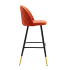 Modway - Cordial Performance Velvet Tabourets de bar - Orange - Ensemble de 2-Assemblée requise