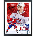 Frameworth - Cadre Lane Hutson Collage Portrait Canadiens - Impression Encadrée - 16 po L x 20 po H-Sous licence officielle de la LNH et NHLPA - met en vedette Lane Hutson et les Canadiens de Montréal avec signature en fac-similé imprimée