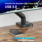 ShoppingAll - Support de moniteur simple robuste pour écrans de 13 à 35 po - Noir-Le système de gestion des câbles est intégré dans le bras pour garder le poste de travail bien rangé