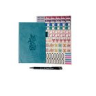 Wamaco - Collection Essential Planning Ananas - Agenda non daté bleu sarcelle, autocollants et stylo-Pratique - Cet ensemble est suffisamment petit pour se glisser dans la plupart des sacs ou des porte-monnaie.