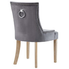 Modway - Pose Performance Velvet Chaise à manger - Gris-Moulures cloutées à clous