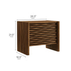 Modway - Emric Vague Table de chevet, Noyer-Deux tiroirs à extension complète