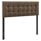 Modway - Emily Tissu tapis Tête de lit Queen size, Moka-Tissu de type lin haut de gamme