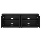 Hudson&Canal - Meuble TV Easton pour téléviseurs jusqu'à 75" - Grain noir-Nettoyer avec un chiffon doux et sec, sans produits chimiques agressifs ni produits de nettoyage abrasifs