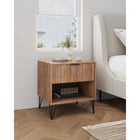 Manhattan Comfort - Table de nuit moderne DUMBO 20,07" à 1 tiroir - Brun doré-Comprend 1 tiroir à extension totale avec tiroir supérieur au design à rainures verticales