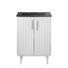 Modway - Augusta 24" Vanette de salle de bain - Blanc Noir-Assemblée requise