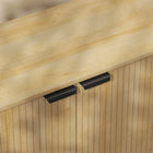 HOMCOM - Buffet cannelé 55,1 po L avec rangement - bois naturel-Les pieds surélevés facilitent le nettoyage en dessous 