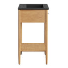 Modway - Zaire 24" Vanette de salle de bain - Noir naturel-Bassin en céramique