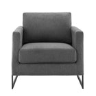 Modway - Posse Tissu rembourré Chaise d’accent - Charbon noir-Épingles de pied non marquées