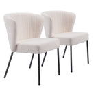 Zuo - Aimee Chaise de salle à manger - Crème - Ensemble de 2-Aucun assemblage requis
