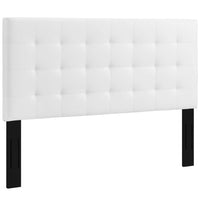 Modway - Paisley Touffe Cuir synthétique rembourré Tête de lit complète / Queen, Blanc-Design élégant en forme de touffe de biscuit