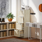 HOMCOM - Classeur 4 tiroirs pour documents Letter/A4 verrouillable - chêne-Design compact qui prend peu de place au sol 
