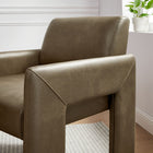 Modway - Daven Cuir végane Fauteuil à manger - Champignon-Glissières intégrées au sol non marquées