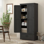 HOMCOM - Armoire de rangement de cuisine haute 69 po avec étagères réglables - noir-Le design anti-basculement assure une sécurité renforcée 