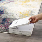 Modway - Entourage Adeline Contemporain Moderne Abstrait Tapis de comédie 8 pi l x 10 pi L - Bleu Gris Jaune Ivoire Rose-Polypropylène 100% Frise