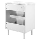 Modway - Calla 24" perforé Métal Vanette de salle de bain - Blanc blanc-Construction en panneaux de particules