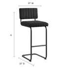 Modway - Parity Boucle Tabourets de bar - Noir noir - Ensemble de 2-Tissu boucle Tissu Rembourrage