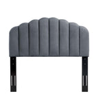 Modway - Veronique Performance Velvet Tête de lit jumelée, Charbon de bois-Rembourrage en mousse dense