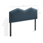 Modway - Cosette Performance Velvet Tête de lit King Size, Bleu Cadet-Cadre en mélange de bois