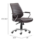 Zuo - Enterprise Low Back Chaise de bureau - Expresso-7