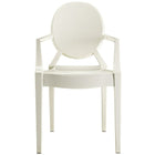 Nicer Furniture - fauteuil fantôme de Louis XVI - blanc - 4 pièces-Fabriqué en polycarbonate blanc moulé robuste