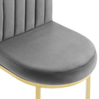 Modway - Isla Performance Velvet Fauteuil d’appoint de salle à manger Ensemble de 2 - Gris or-8