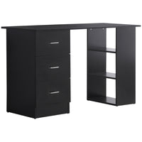 HOMCOM - Bureau d'ordinateur avec rangement - 47,25 po L x 19,25 po l x 28,5 po H - noir-Un plateau de table de 47,25 po de long vous offre une surface de travail spacieuse et de l'espace pour votre ordinateur portable 