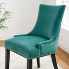 Modway - Marquis Performance Velvet Chaises de salle à manger Ensemble de 2 - Sarcelle-Moulures cloutées à clous
