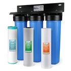 iSpring - WGB32BM Système de traitement d'eau domestique à 3 étapes avec filtre à sédiments, bloc de charbon actif et filtre réducteur de fer et de manganèse-Réduction du fer jusqu’à 3 ppm et du manganèse jusqu’à 1 ppm, pour protéger toute la famille et les électroménagers