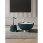 Manhattan Comfort - Ensemble de 2 tables : table basse Anderson moderne 71,5 cm et table d’appoint 40 cm - Vert-Table basse avec un magnifique plateau en céramique effet marbre