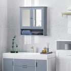 Kleankin - armoire à pharmacie murale avec miroir - gris-Gain de place, peut être suspendu au mur ou au-dessus des toilettes 