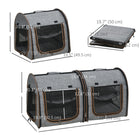 PawHut - 39 po Transport pour Animal de Compagnie Voyage - Gris-Design pliable et sac de rangement, le transporteur est facile à stocker lorsqu'il n'est pas utilisé