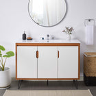 Modway - Energize 48" Vanette de salle de bain - Blanc cerise-Pieds métalliques en épingle à cheveux