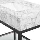 Modway - Kingsley Acier inoxydable noir de 36" Vanette de salle de bain - Noir Blanc-8