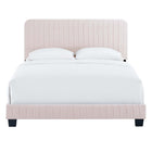 Modway - Celine Chenal Touffé Performance Velvet Lit à plateforme jumelle, Rose-Poutre centrale renforcée avec jambes de soutien