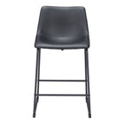 Zuo - Smart Tabouret de comptoir - Noir - Ensemble de 2-Tissu en faux cuir doux et durable