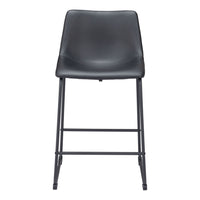 Zuo - Smart Tabouret de comptoir - Noir - Ensemble de 2-Tissu en faux cuir doux et durable