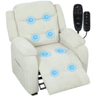 HOMCOM - Fauteuil de massage électrique avec moteur silencieux - beige-Huit points de massage ciblent le dos, les lombaires, les cuisses et les jambes pour soulager la fatigue quotidienne 
