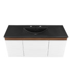 Modway - Render Fixation murale de 48" Vanette de salle de bain - Noyer blanc Noir-Matchs non inclus