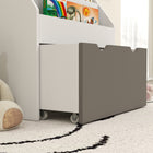 Qaba - Bibliothèque pour enfants avec 3 étagères d’exposition, tiroir pour chambre d’enfant - gris-Couleur : Gris  
