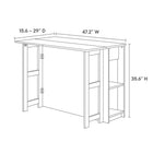 Modway - Meadowbrook 3 pièces Îlot de cuisine et ensemble de tabouret, Érable blanc-MDF, panneau de particules et papier stratifié