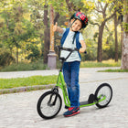 Aosom - Trottinette de rue pour jeunes avec roue gonflable de 16 po, freins doubles - vert-Sans pédales, sans vitesses, sans freins, les enfants avancent à leur propre rythme 