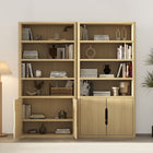 Manhattan Comfort - Rivington bibliothèque moderne à 4 étagères 40" avec armoire Lot de 2 - Chêne naturel-Portes à fermeture douce offrant un rangement dissimulé avec 2 étagères