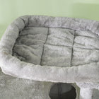 PawHut - Arbre à chat tour 52,5 po avec lit, condos, hamacs - gris-Couleur : Gris, Blanc crème 