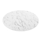 Modway - Lippa Ovale de 48 po Faux marbre Table basse - Blanc-6